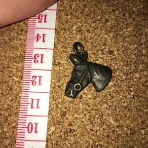 bronze horse head charm / necklace pendant
